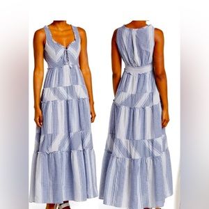 Betsey Johnson Stripe Play Sleeveless Maxi Dress size Small